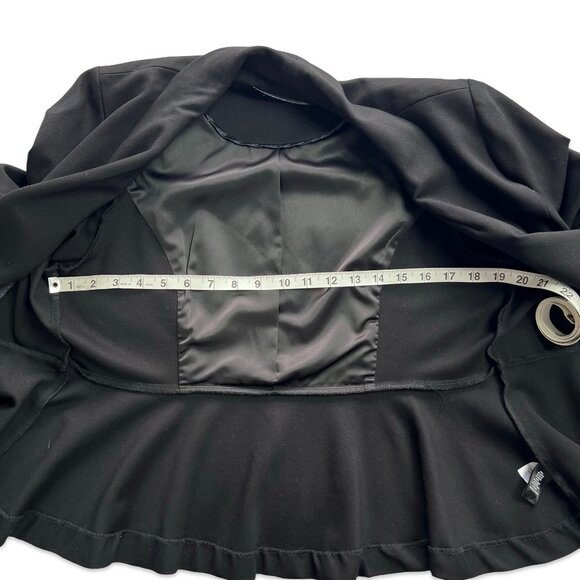 Black ruffled women's Jacket/ Blazer cropped. Size Large Torrid size is 0. - Picture 8 of 13